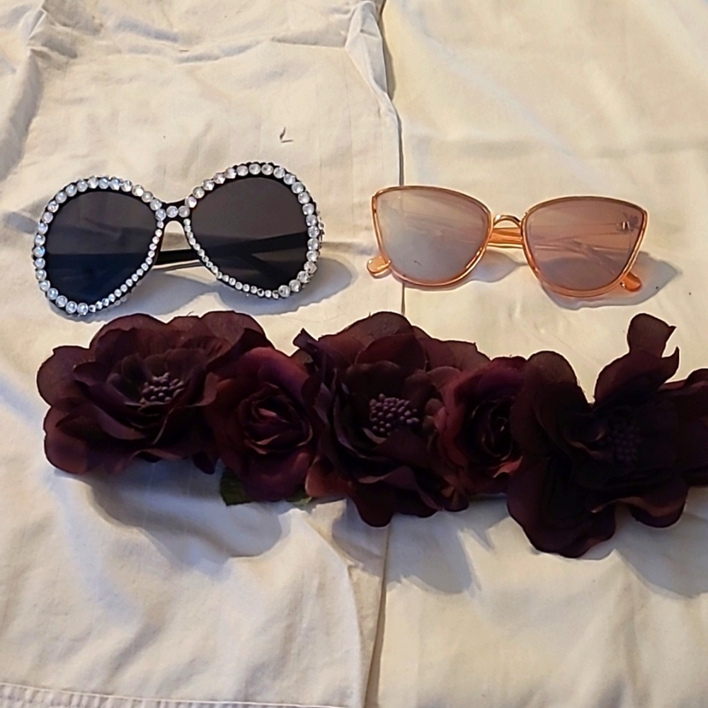 Flower Headband and two sets of Sunglasses